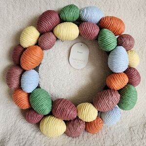 NWT Easter Threshold indoor multicolor decorative Egg Wreath, 14' diameter
